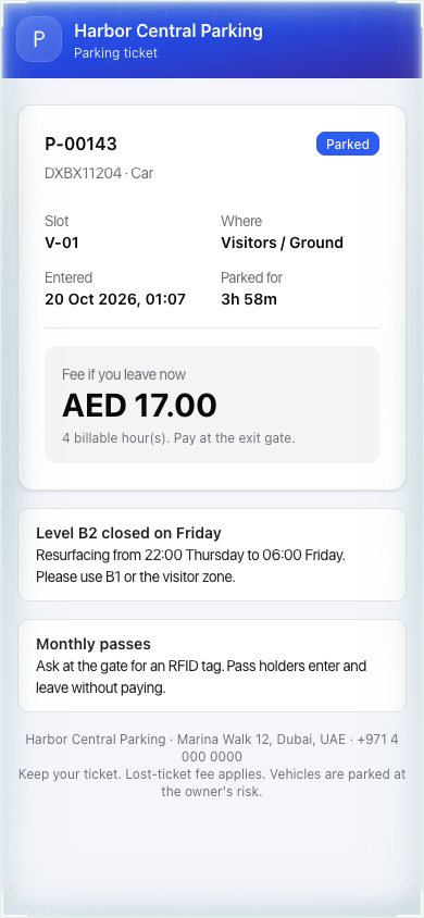 Parking Manager on a phone